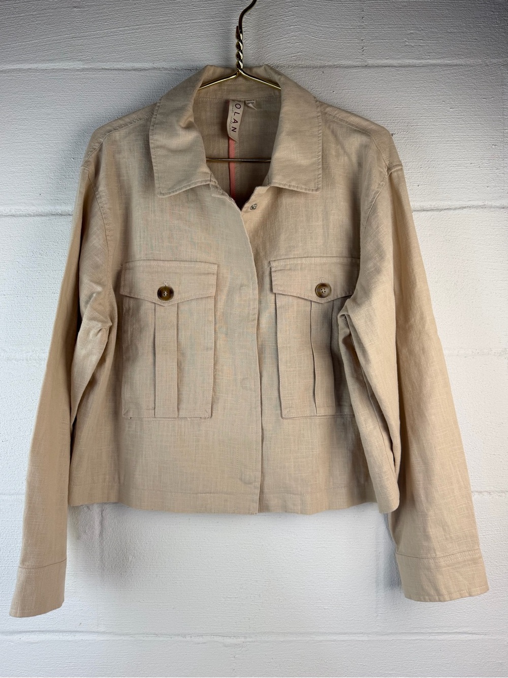 Dolan Linen Blend Pocket Front Utility Jacket, Large